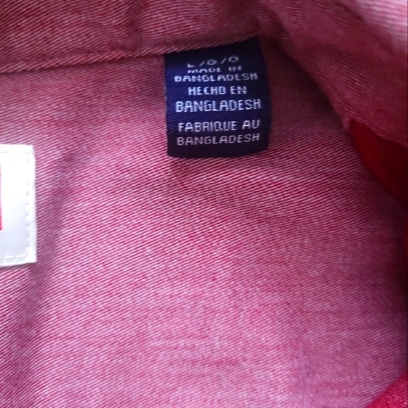 Wrangler Shirt Men's L Red Button Relaxed All Day Comfort Epic Soft Western - Picture 6 of 10